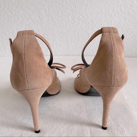 Balenciaga Beige silver Boucle bow Suede heel Sandals - Picture 8 of 13